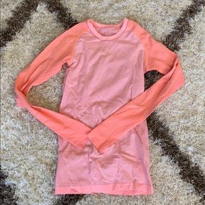 Lululemon pink and orange long sleeve